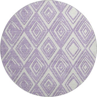 Piper Looms Mayfield Diamonds AMF862 Lavender Machine Washable Area Rug Round Main Image