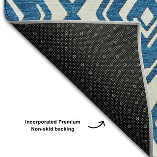 Piper Looms Mayfield Diamonds AMF862 Navy Machine Washable Area Rug Backing Image
