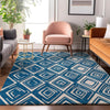 Piper Looms Mayfield Diamonds AMF862 Navy Machine Washable Area Rug Lifestyle Image Feature