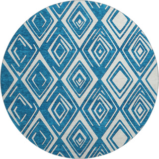 Piper Looms Mayfield Diamonds AMF862 Navy Machine Washable Area Rug Round Main Image
