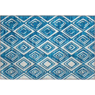Piper Looms Mayfield Diamonds AMF862 Navy Machine Washable Area Rug Scatter Main Image