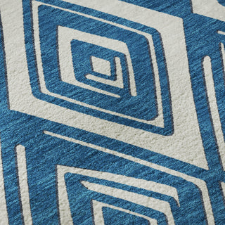 Piper Looms Mayfield Diamonds AMF862 Navy Machine Washable Area Rug Swatch Image