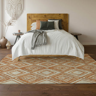 Piper Looms Mayfield Diamonds AMF862 Paprika Machine Washable Area Rug Lifestyle Image Feature