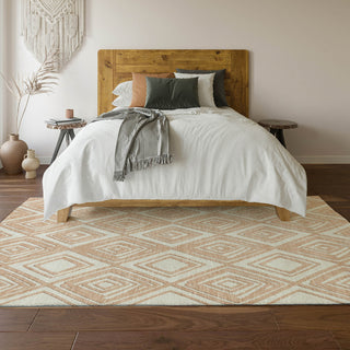 Piper Looms Mayfield Diamonds AMF862 Peach Machine Washable Area Rug Lifestyle Image Feature
