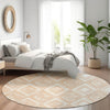 Piper Looms Mayfield Diamonds AMF862 Peach Machine Washable Area Rug Round Lifestyle Image Feature