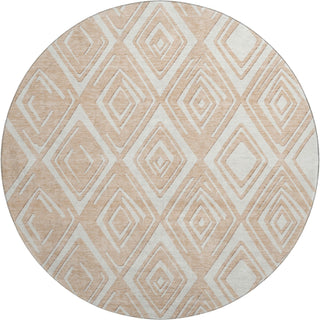 Piper Looms Mayfield Diamonds AMF862 Peach Machine Washable Area Rug Round Main Image