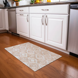 Piper Looms Mayfield Diamonds AMF862 Peach Machine Washable Area Rug Scatter Lifestyle Image Feature
