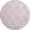 Piper Looms Mayfield Diamonds AMF862 Pink Machine Washable Area Rug Round Main Image