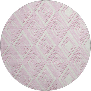 Piper Looms Mayfield Diamonds AMF862 Pink Machine Washable Area Rug Round Main Image