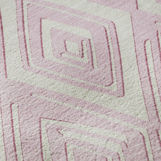 Piper Looms Mayfield Diamonds AMF862 Pink Machine Washable Area Rug Swatch Image