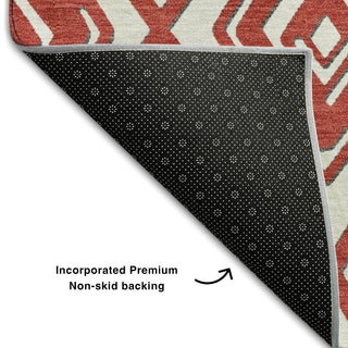 Piper Looms Mayfield Diamonds AMF862 Red Machine Washable Area Rug Backing Image