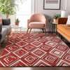 Piper Looms Mayfield Diamonds AMF862 Red Machine Washable Area Rug Lifestyle Image Feature