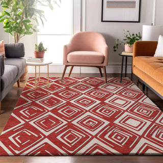 Piper Looms Mayfield Diamonds AMF862 Red Machine Washable Area Rug Lifestyle Image Feature