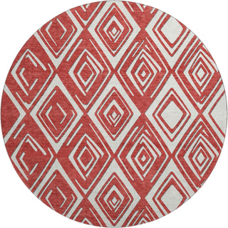 Piper Looms Mayfield Diamonds AMF862 Red Machine Washable Area Rug Round Main Image