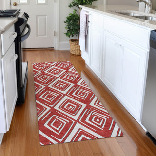Piper Looms Mayfield Diamonds AMF862 Red Machine Washable Area Rug Runner Lifestyle Image Feature