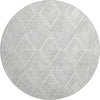 Piper Looms Mayfield Diamonds AMF862 Silver Machine Washable Area Rug Round Main Image