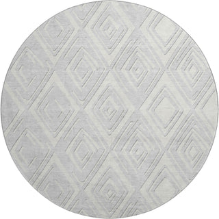 Piper Looms Mayfield Diamonds AMF862 Silver Machine Washable Area Rug Round Main Image