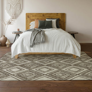 Piper Looms Mayfield Diamonds AMF862 Taupe Machine Washable Area Rug Lifestyle Image Feature
