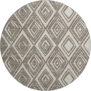Piper Looms Mayfield Diamonds AMF862 Taupe Machine Washable Area Rug Round Main Image