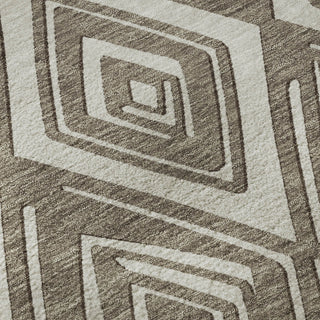 Piper Looms Mayfield Diamonds AMF862 Taupe Machine Washable Area Rug Swatch Image