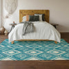 Piper Looms Mayfield Diamonds AMF862 Teal Machine Washable Area Rug Lifestyle Image Feature