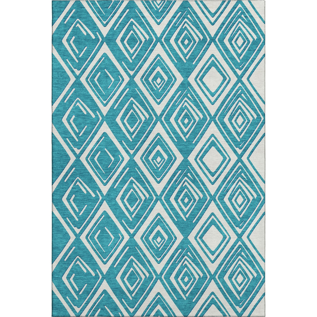 Piper Looms Mayfield Diamonds AMF862 Teal Machine Washable Area Rug main image