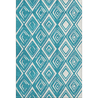 Piper Looms Mayfield Diamonds AMF862 Teal Machine Washable Area Rug main image