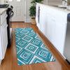 Piper Looms Mayfield Diamonds AMF862 Teal Machine Washable Area Rug Runner Lifestyle Image Feature
