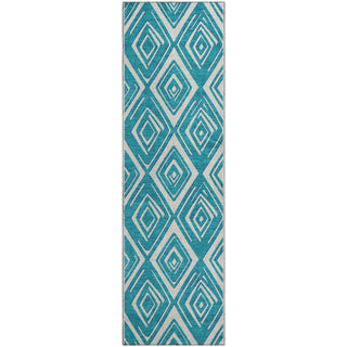Piper Looms Mayfield Diamonds AMF862 Teal Machine Washable Area Rug Runner Main Image