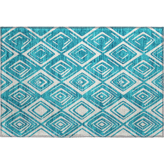 Piper Looms Mayfield Diamonds AMF862 Teal Machine Washable Area Rug Scatter Main Image