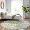 Piper Looms Mayfield Diamonds AMF863 Aloe Machine Washable Area Rug Round Lifestyle Image Feature
