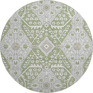 Piper Looms Mayfield Diamonds AMF863 Aloe Machine Washable Area Rug Round Main Image