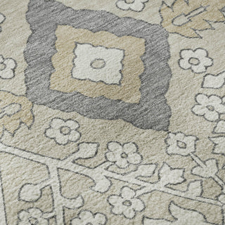 Piper Looms Mayfield Diamonds AMF863 Beige Machine Washable Area Rug Swatch Image