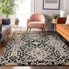 Piper Looms Mayfield Diamonds AMF863 Black Machine Washable Area Rug Lifestyle Image Feature