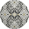 Piper Looms Mayfield Diamonds AMF863 Black Machine Washable Area Rug Round Main Image