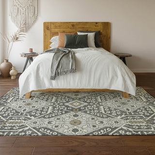 Piper Looms Mayfield Diamonds AMF863 Charcoal Machine Washable Area Rug Lifestyle Image Feature