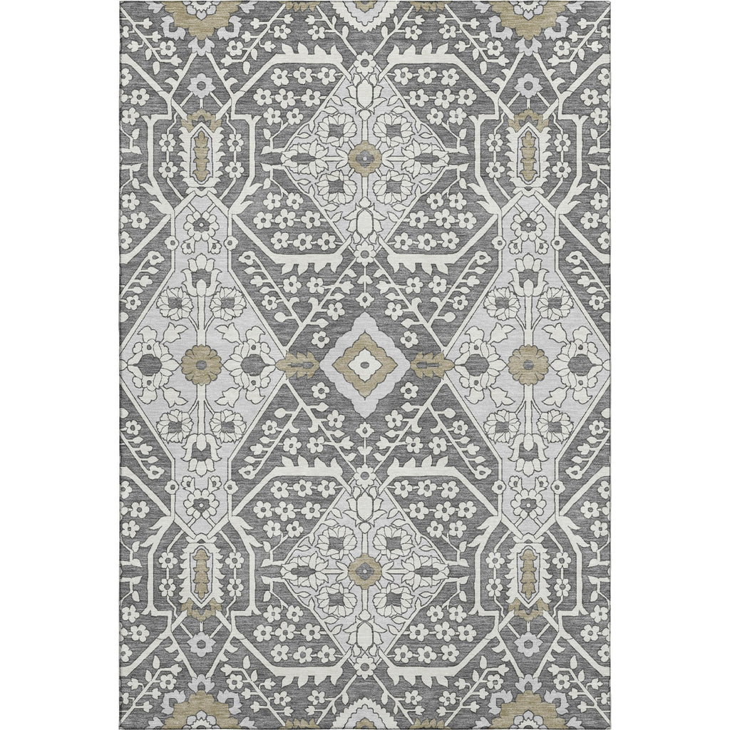Piper Looms Mayfield Diamonds AMF863 Charcoal Machine Washable Area Rug main image