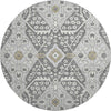 Piper Looms Mayfield Diamonds AMF863 Charcoal Machine Washable Area Rug Round Main Image
