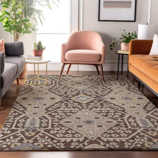 Piper Looms Mayfield Diamonds AMF863 Chocolate Machine Washable Area Rug Lifestyle Image Feature