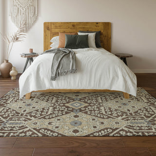 Piper Looms Mayfield Diamonds AMF863 Chocolate Machine Washable Area Rug Lifestyle Image Feature