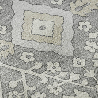 Piper Looms Mayfield Diamonds AMF863 Gray Machine Washable Area Rug Swatch Image