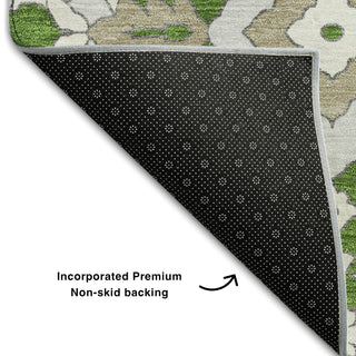 Piper Looms Mayfield Diamonds AMF863 Green Machine Washable Area Rug Backing Image
