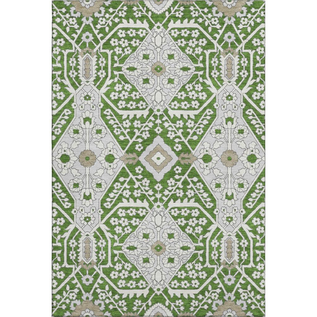 Piper Looms Mayfield Diamonds AMF863 Green Machine Washable Area Rug main image