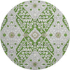 Piper Looms Mayfield Diamonds AMF863 Green Machine Washable Area Rug Round Main Image
