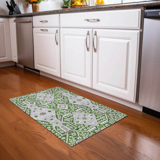 Piper Looms Mayfield Diamonds AMF863 Green Machine Washable Area Rug Scatter Lifestyle Image Feature