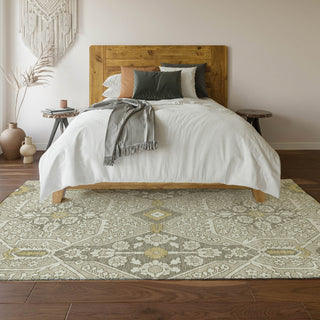 Piper Looms Mayfield Diamonds AMF863 Ivory Machine Washable Area Rug Lifestyle Image Feature