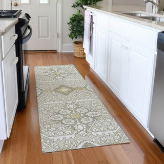 Piper Looms Mayfield Diamonds AMF863 Ivory Machine Washable Area Rug Runner Lifestyle Image Feature