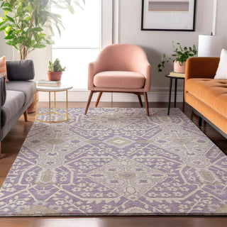 Piper Looms Mayfield Diamonds AMF863 Lavender Machine Washable Area Rug Lifestyle Image Feature