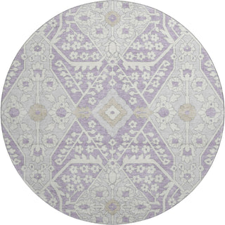Piper Looms Mayfield Diamonds AMF863 Lavender Machine Washable Area Rug Round Main Image
