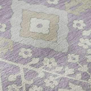 Piper Looms Mayfield Diamonds AMF863 Lavender Machine Washable Area Rug Swatch Image